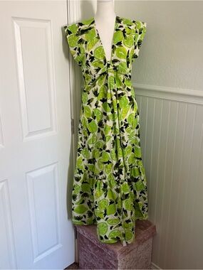 Lime Print V-Neck Maxi Dress by Steve Madden size Medium